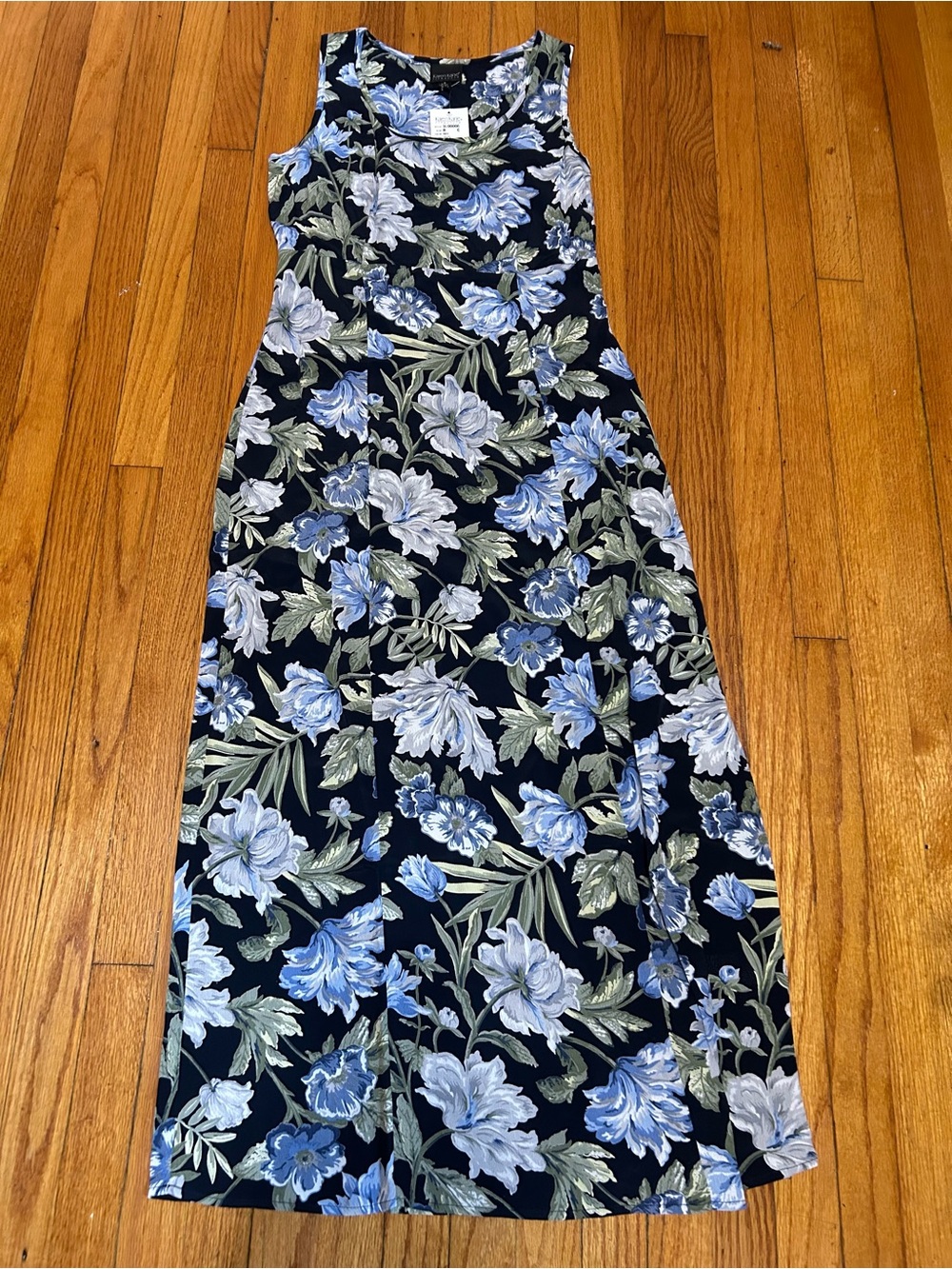 Karen Kane Vintage 90s Floral Maxi Dress Sleeveless Size 8